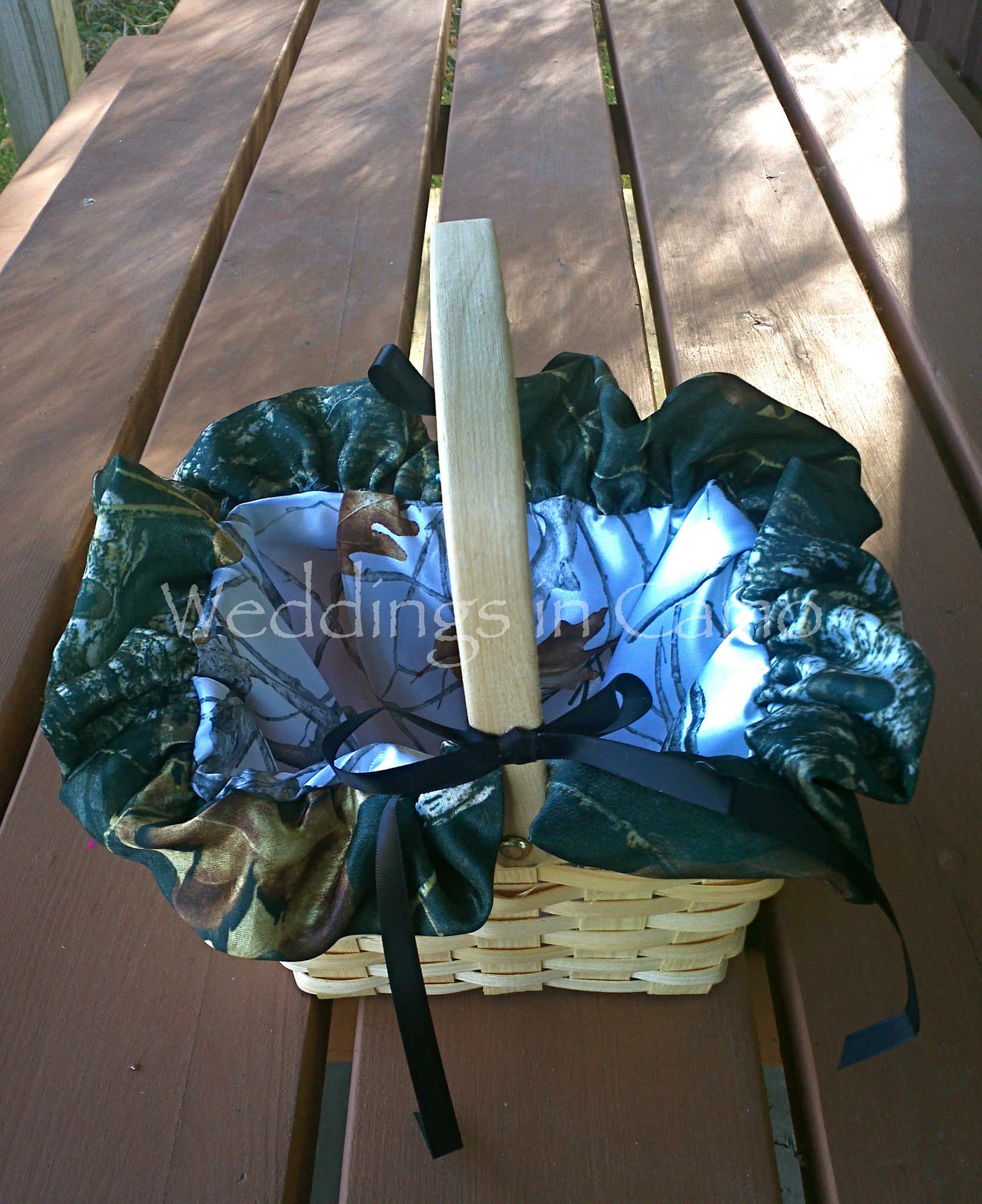 camo flower girl baskets