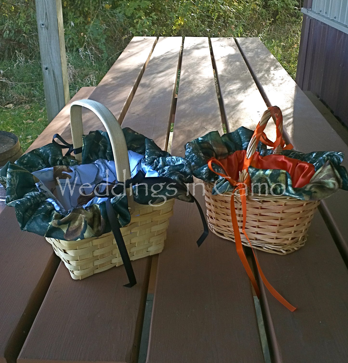 camo flower girl baskets