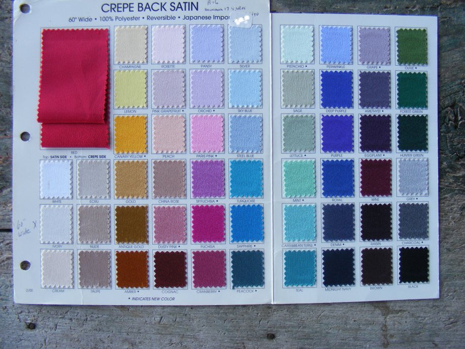 satin color card for camo trim