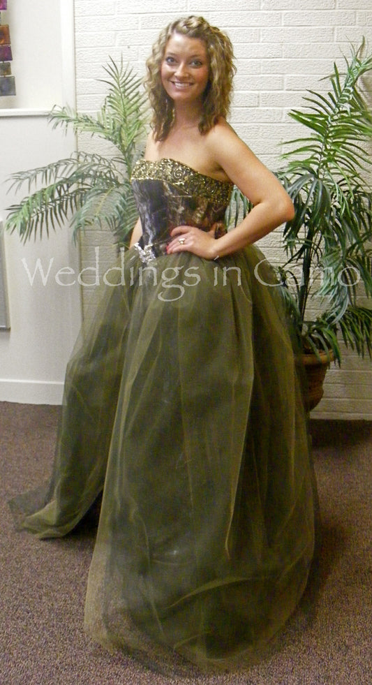 camo tulle overskirt