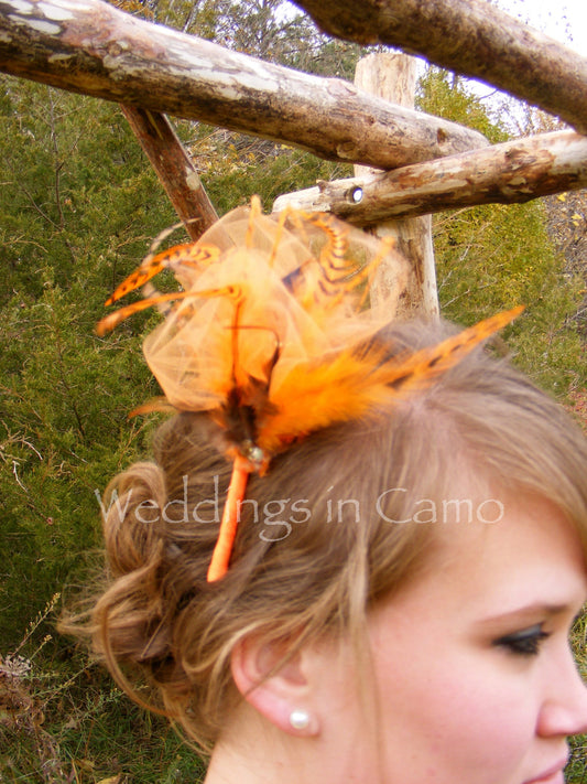 feather and orange headband