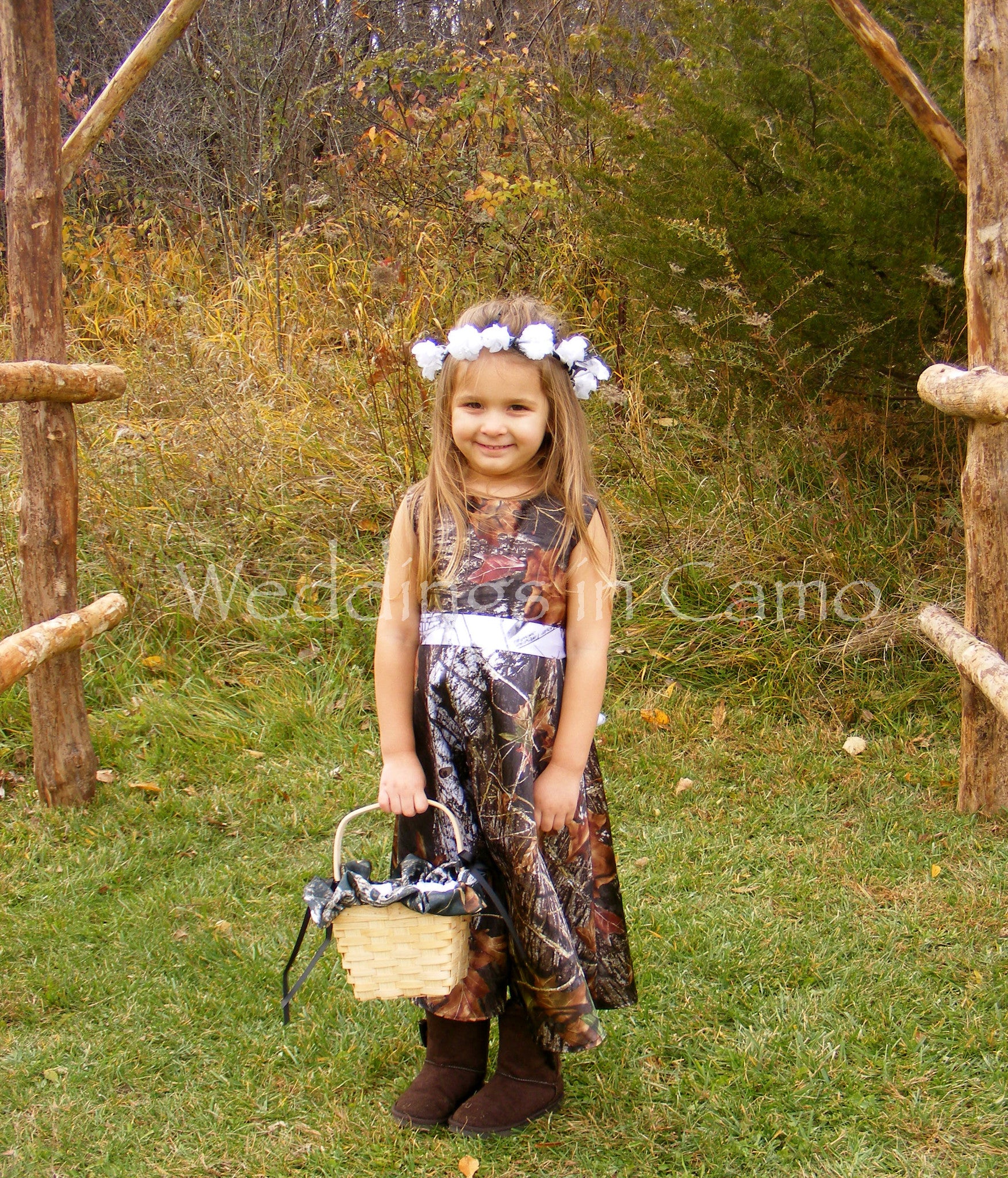 camo flower girl dress