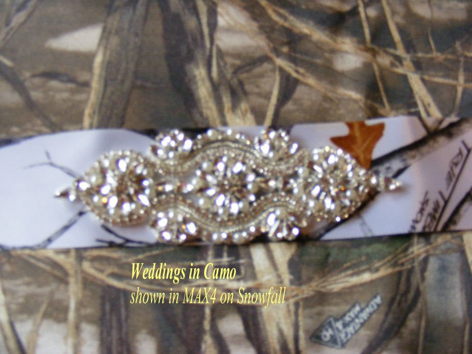 camo beaded sash