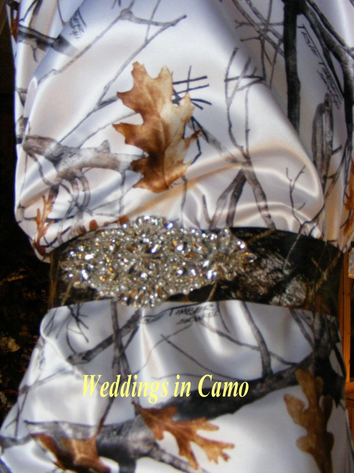 camo beaded sash