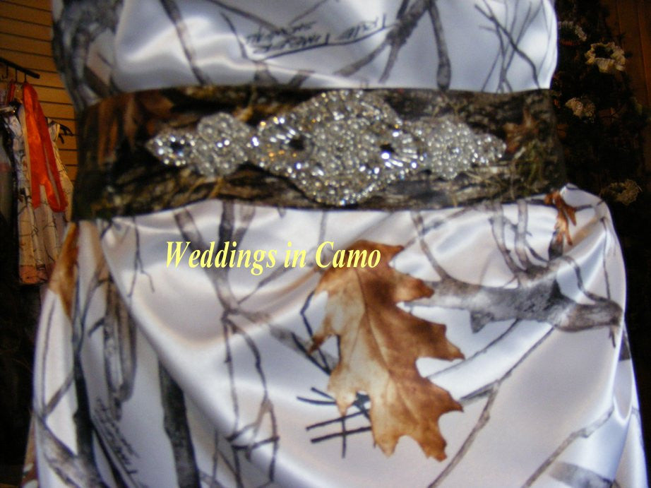 camo beaded wedding sash