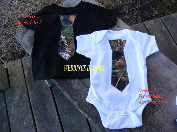 Baby and toddler camo tie t-shirts