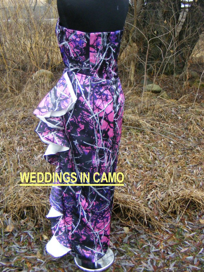 camo prom dress sheath style shown in Muddy Girl