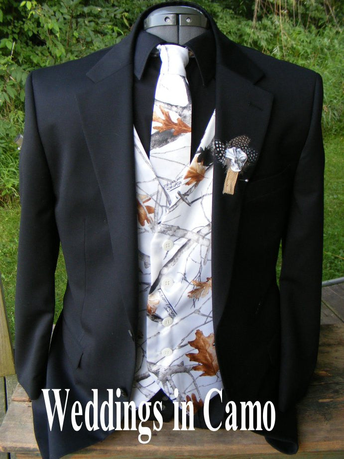 mens camo vest and tie